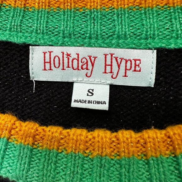 Holiday Hype Ugly Christmas Sweater Women’s Small Multicolor Dino T-Rex - Picture 7 of 9